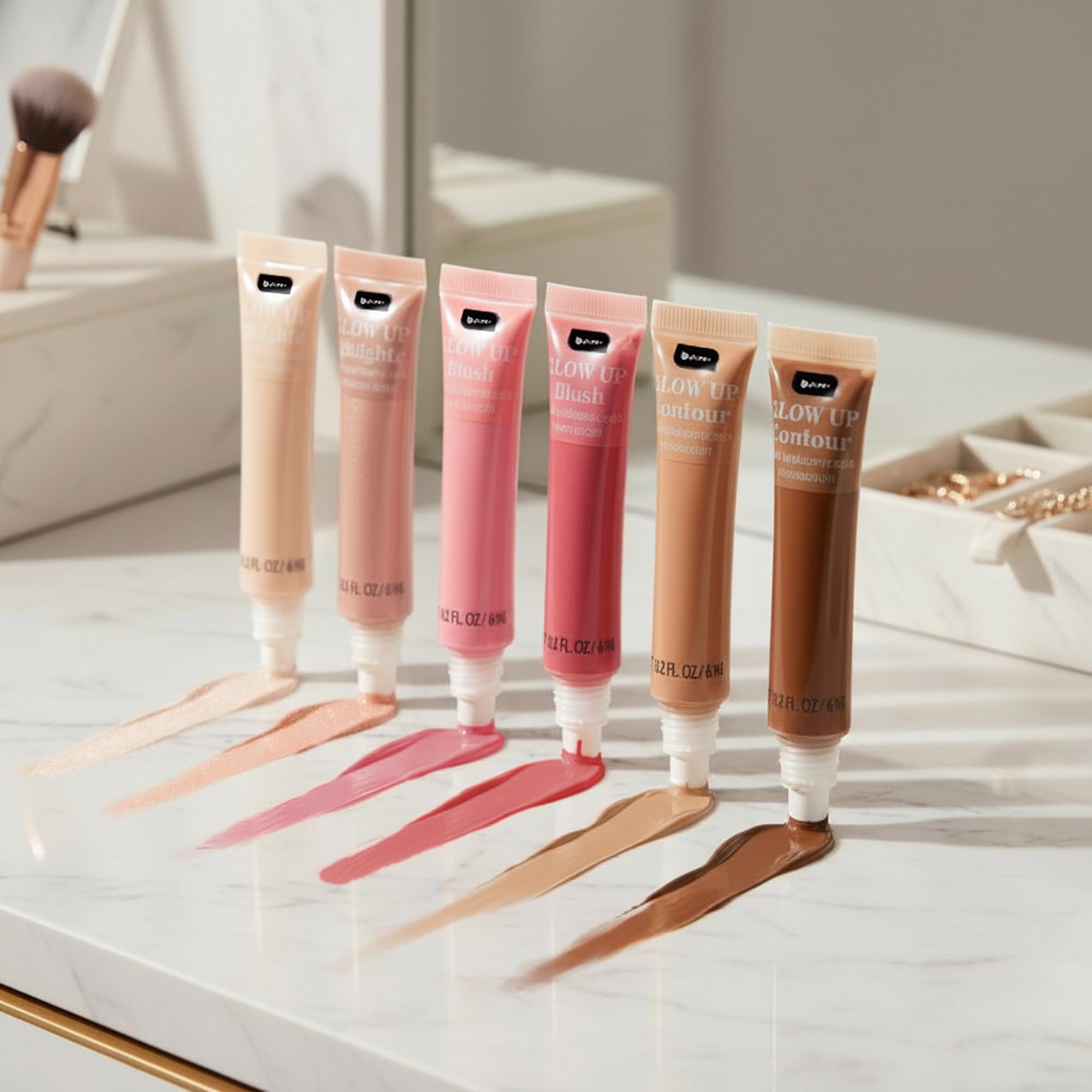b.pure Glow Up Liquid Contour Wand | Hyaluronic Acid & Vitamin E | Blendable, Buildable Formula | Fair/Medium, 0.27 oz, 3-Pack