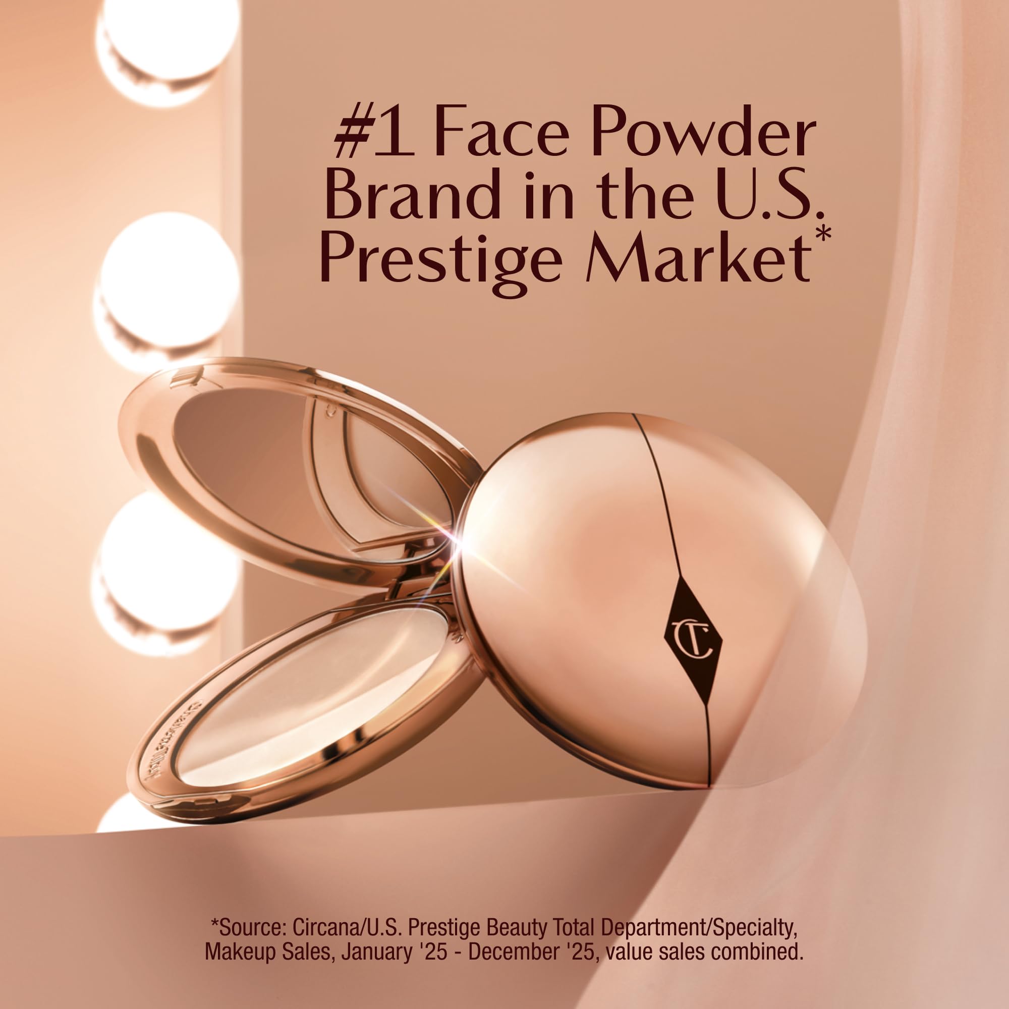 Charlotte Tilbury Airbrush Flawless Finish Setting Powder - Pore-Blurring Pressed Powder for Face Makeup to Minimize Shine with a Soft-Focus Finish - 2 Medium
