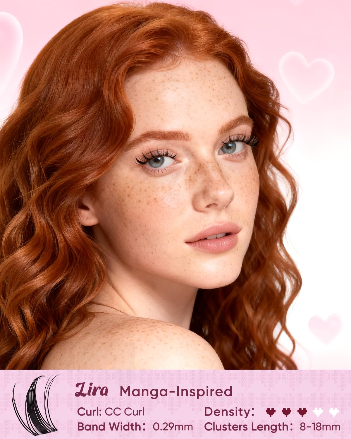 OKAYLOVE Manga Lash Clusters with Spikes, LIRA 8-18mm DIY Cluster Eyelash Extensions Kit, 140pcs CC Curl Clear Band Individual Lashes with Lash Bond and Seal, Remover, Lash Tweezers