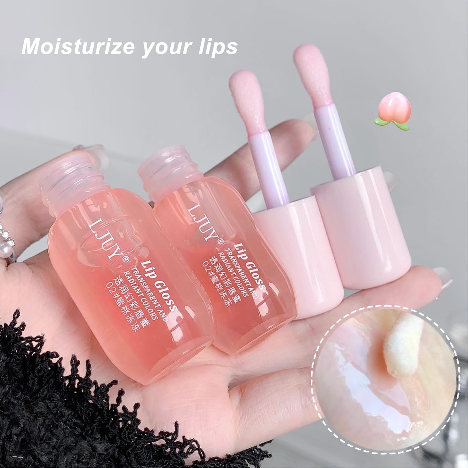 DENESTUP 3 Pcs Lip Gloss Oil Set, Mint Flavor Hydrating Lip Oil Glossy and Shiny Lip Primer Moisturizer Transparent Lipgloss for Women Girls (clear)