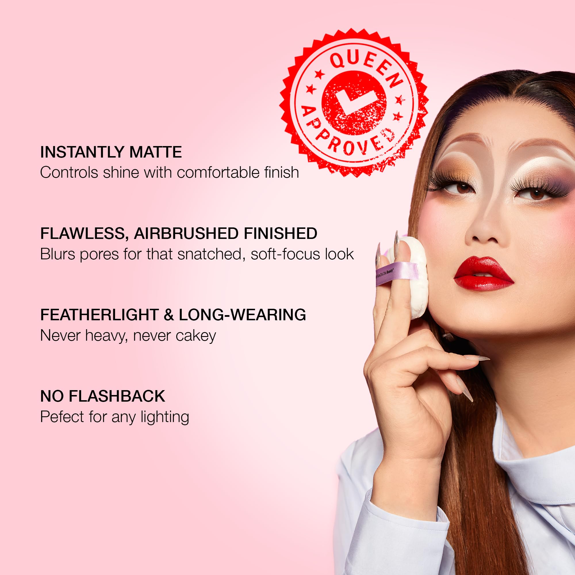 KimChiChic Beauty Puff Puff Pass Loose Setting Powder Makeup, Set & Bake Face Powder with Rice & Vitamin E, Matte Airbrush Finish, Oil Control with Velour Pad, Cruelty-Free, Translucent 0.70 oz (20 g)