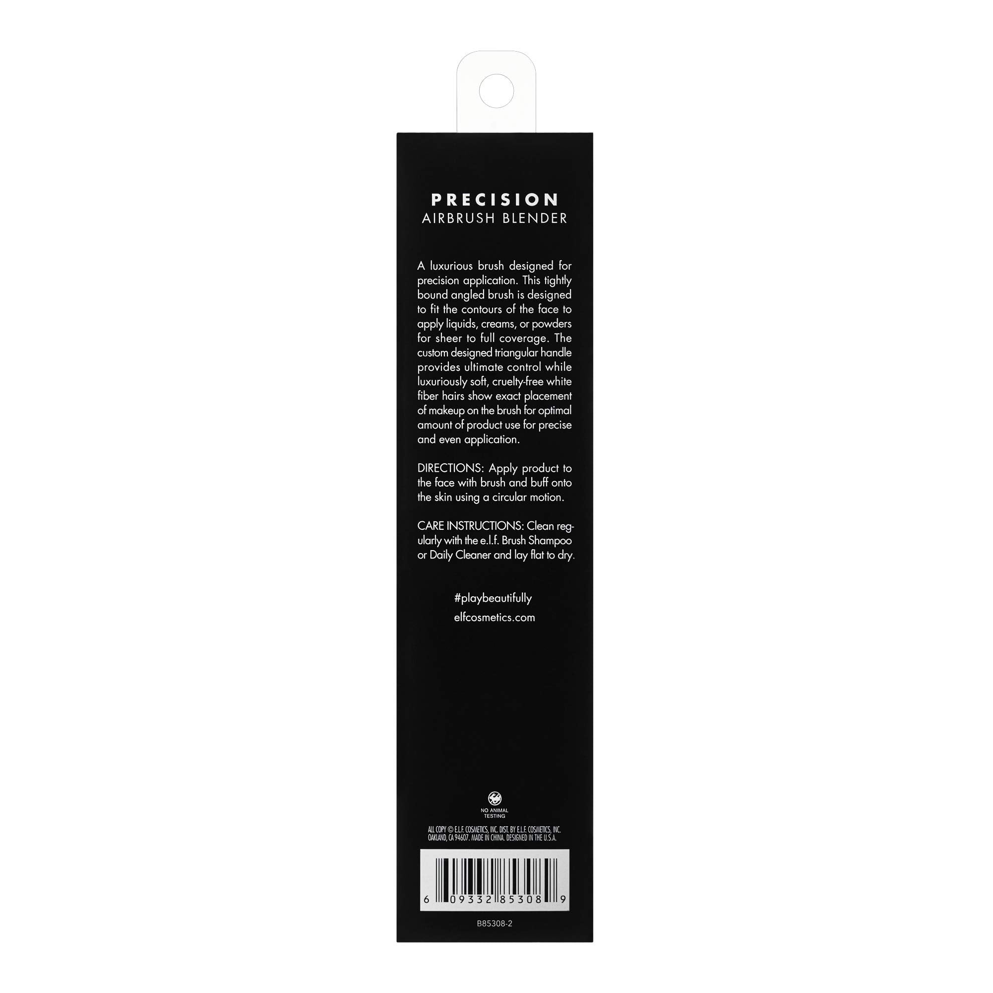 e.l.f. Precision Airbrush Blender, Angled Makeup Brush For Applying Liquids, Creams Or Powders, Creates Sheer Or Full Coverage, Vegan & Cruelty-Free