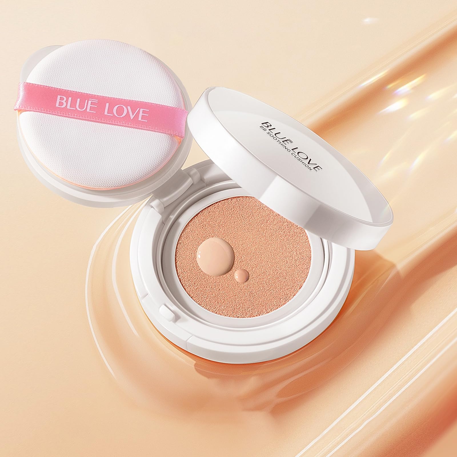 BLUE LOVE Cushion Liquid Foundation - Lightweight, Long-Lasting Concealer & Tinted Moisturizer for Flawless Face Makeup, Perfect for Mature Skin (Ivory)