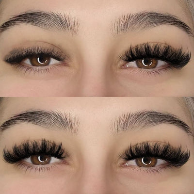 Lashes False Wispy Eyelashes Volume Cat Eye Lash Strips Fake Mink Eyelash Pack Natural Look Fluffy Full Strip Lashes Set Clear Band Easy Eyelashes for Beginners with Cluster Looking