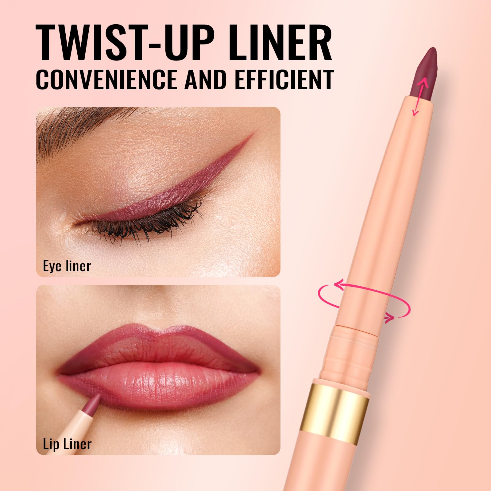 Oulac Waterproof White Lipliner Pencil - Smooth and Creamy Lip Primer, Retractable Lip Makeup for Precision Application, Vegan & Cruelty-Free, 13 White Waves