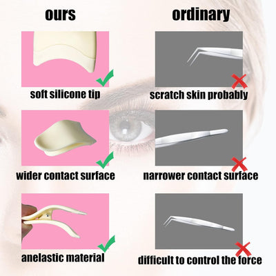 2Pcs False Eyelash Applicator Tool Lash Buddy Tool for Beginners Easy Eye Lash Holder Tweezers Plastic Portable Remover Clip
