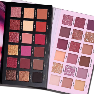 2Pcs Twilight Dusk + Aromas Nude Eyeshadow Palette Makeup Set, Matte Shimmer Glitter Pressed Pearl All Highly Pigmented Blending Powder, Natural Velvet Texture Eye Shadow Kit
