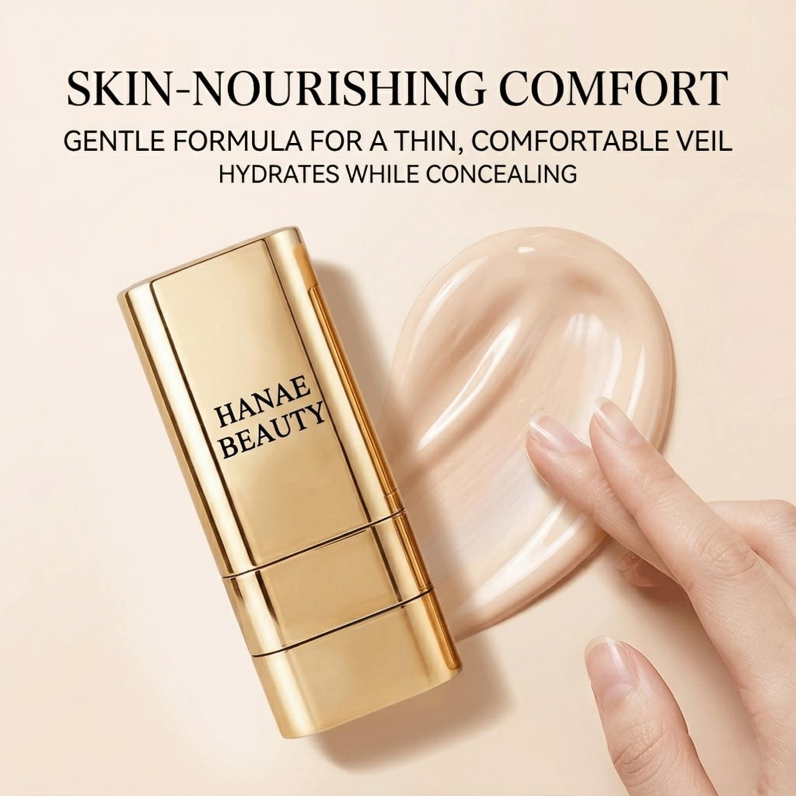 Hanae Korea Foundation Stick,Hanae Beauty Korean Dual-Ended Foundation Stick,Natural Finish, Long-Lasting Coverage for All Skin - Natural Dewy Finish-Nature (1PCS)