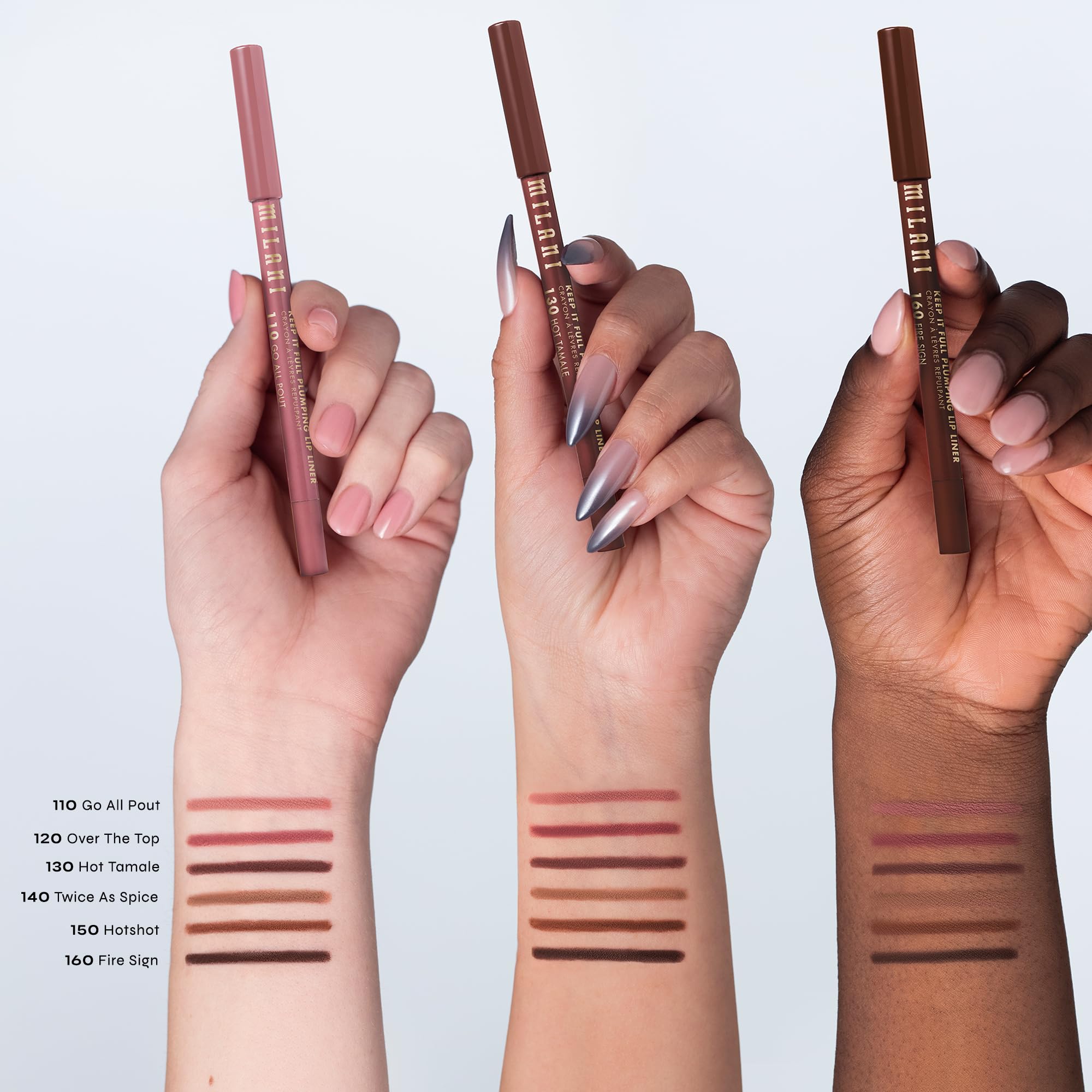 Milani Keep It Full Plumping Lip Liner - Long-Lasting Creamy Pencil for Visibly Fuller Lips - 8-Hour Wear with Chili Extract & Maxi-Lip - Vegan & Cruelty-Free, Made in USA, Twice As Spice