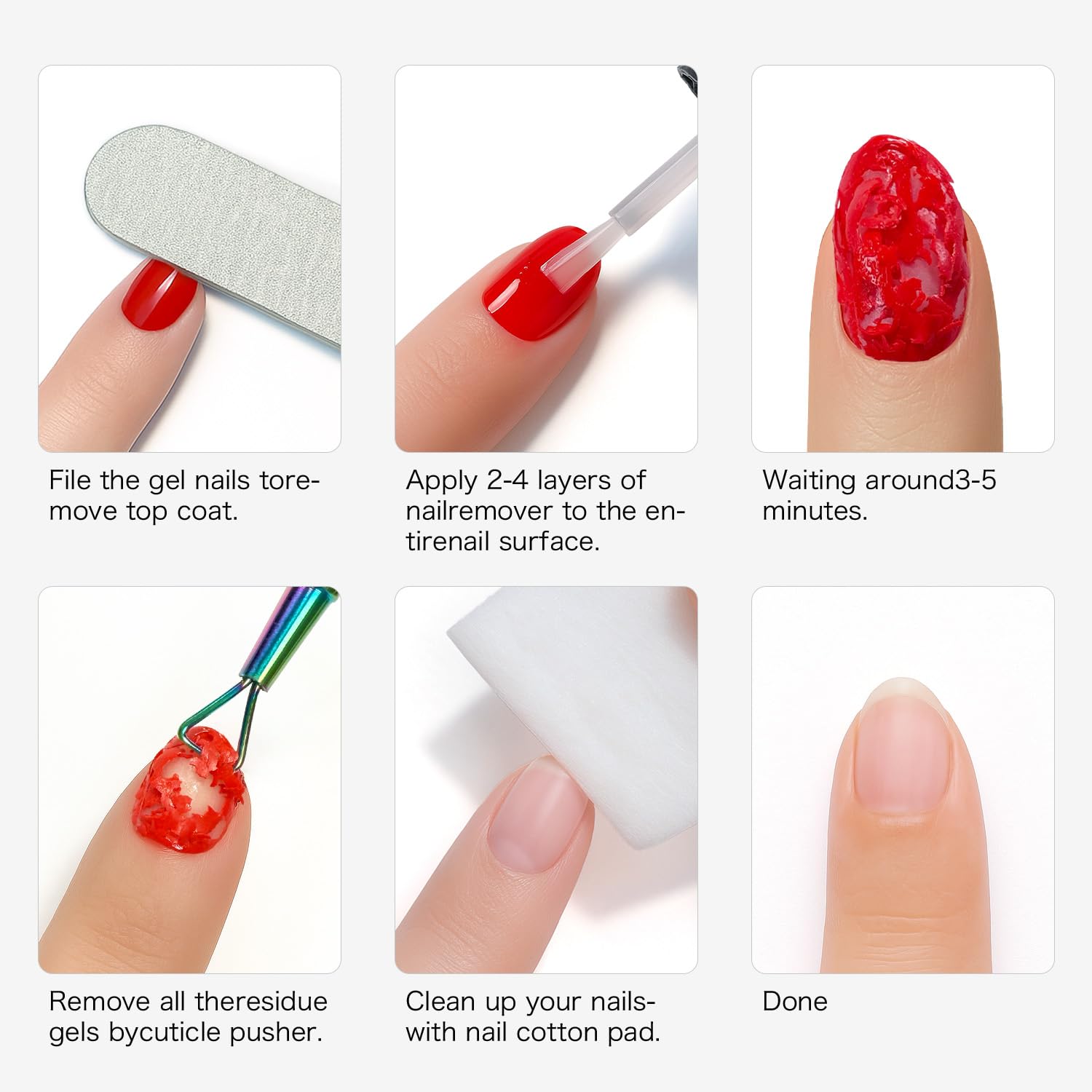 FANISN Gel Nail Polish Remover with Tools, 15ml (0.5 fl oz) - Acetone-Free, Quick Removal in 2-5 min, No Foil Soaking Needed, Safe for Natural Nails，Home DIY Use