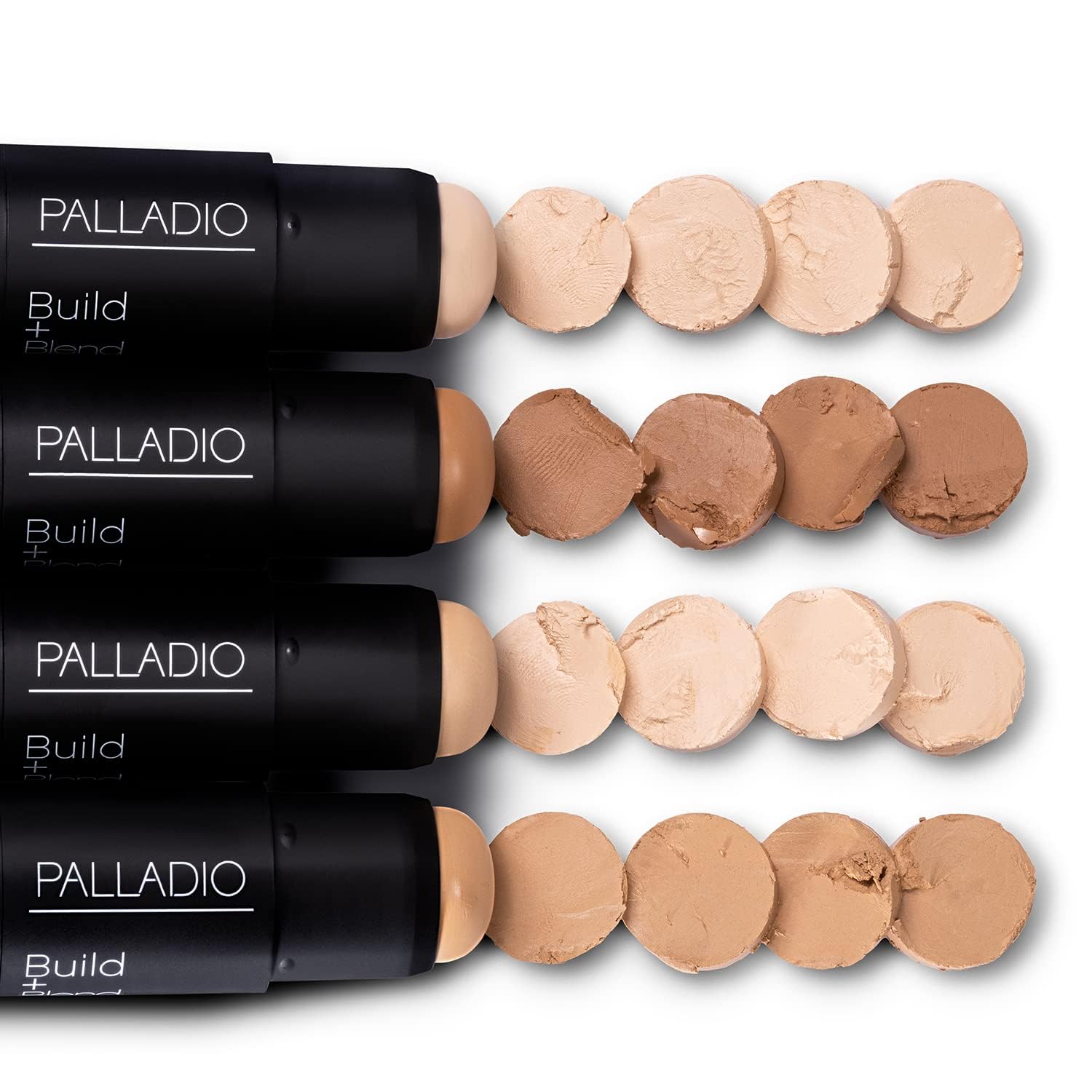 Palladio BUILD & BLEND Foundation Stick, Medium Coverage Buildable Contour Stick for Face, Ultra Blendable Creamy Formula for a Natural Shine Free Finish, Professional Makeup, 0.25 Ounce (Almond)