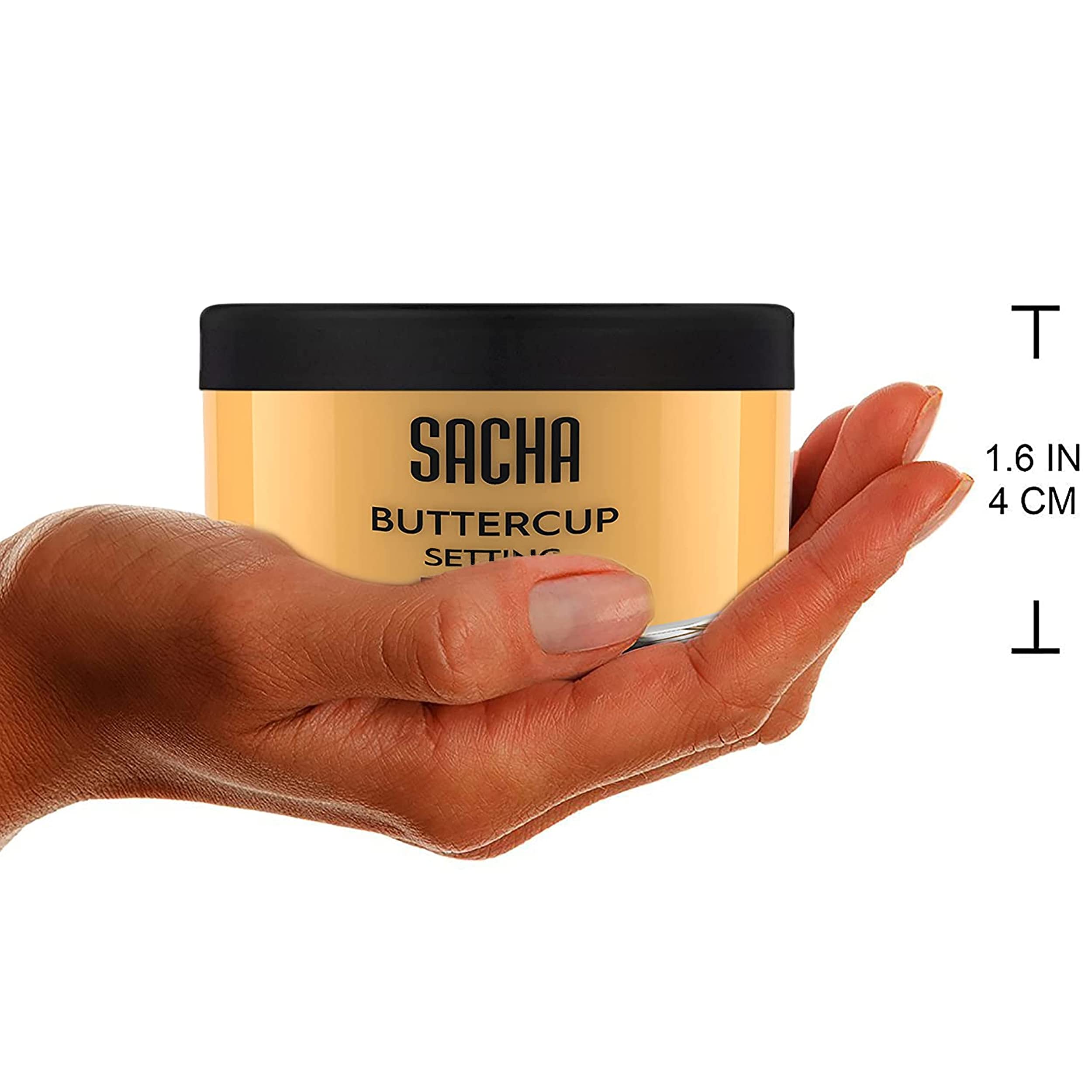 Sacha Buttercup Setting Powder – Medium to Deep Skin Tones Translucent Loose Face Powder, Flashback-Resistant, Oil Control, Long-Wear Matte Finish (1.75 oz)