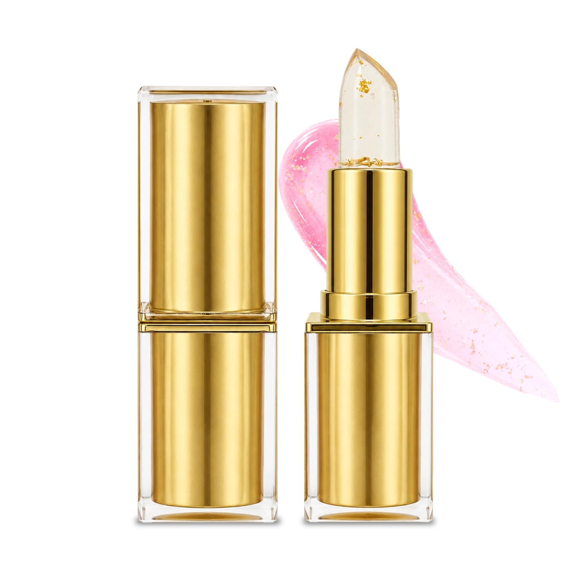 Areliaa Lipstlck pH Color Changing Lipstick 2 Pack, pH Reactive Lip Tint with Glossy Finish, Clear Moisturizing Lip Balm, Personalized Pink Shade for Daily Makeup