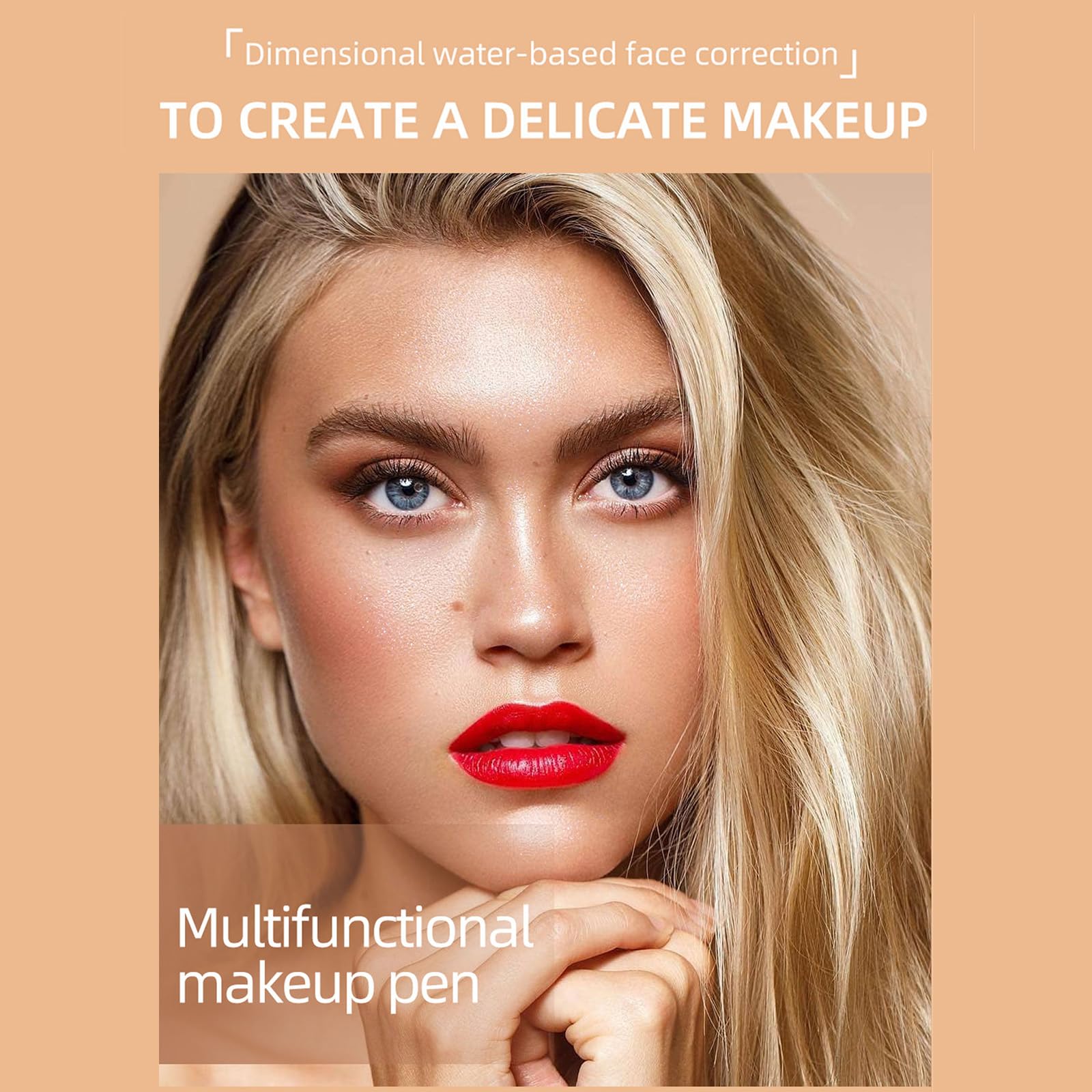 4PCS Contour Stick With Cushion Applicator,Liquid Wand,Cream Smooth,Bronzer Stick Lightweight for Face