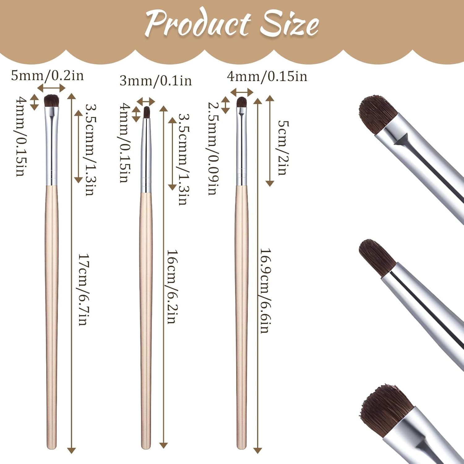 6 PCS Mini Eyeliner Smudge Brush Small Makeup Brush Eye Liner Brushes Fine Point Precision Eyeshadow Brushes for Gel Cream Liquid Concealer Eyeshadow