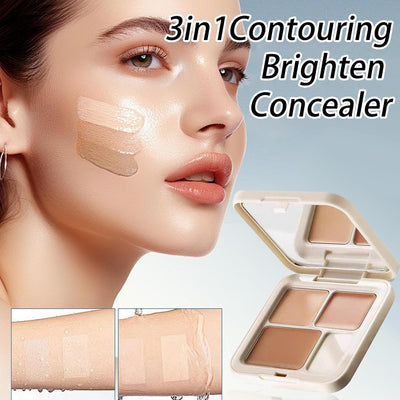 Three-Color Concealer Palette – cover makeup, dark circle corrector | lightweight non-caking blemish concealer, long-lasting professional spot coverage cream for skin finish
