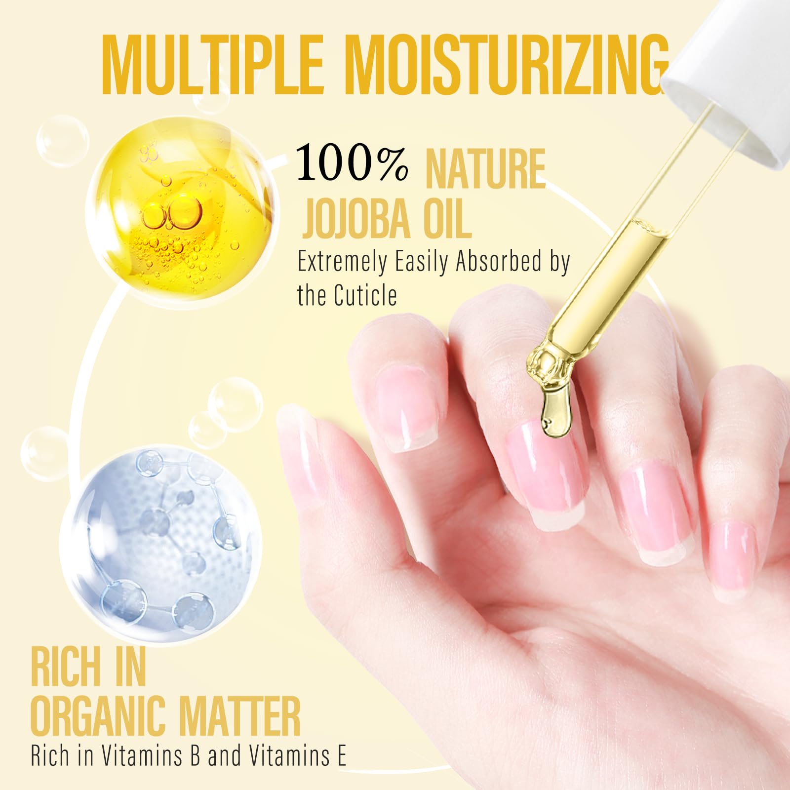 CHUCHU Vegan Cuticle Oil for Nail: Pineapple Scent Natural Vitamin B & E Nail Oil - Hydrates Moisturizes Repairs for Nails Damage Dry Cuticle 0.51 Fl Oz
