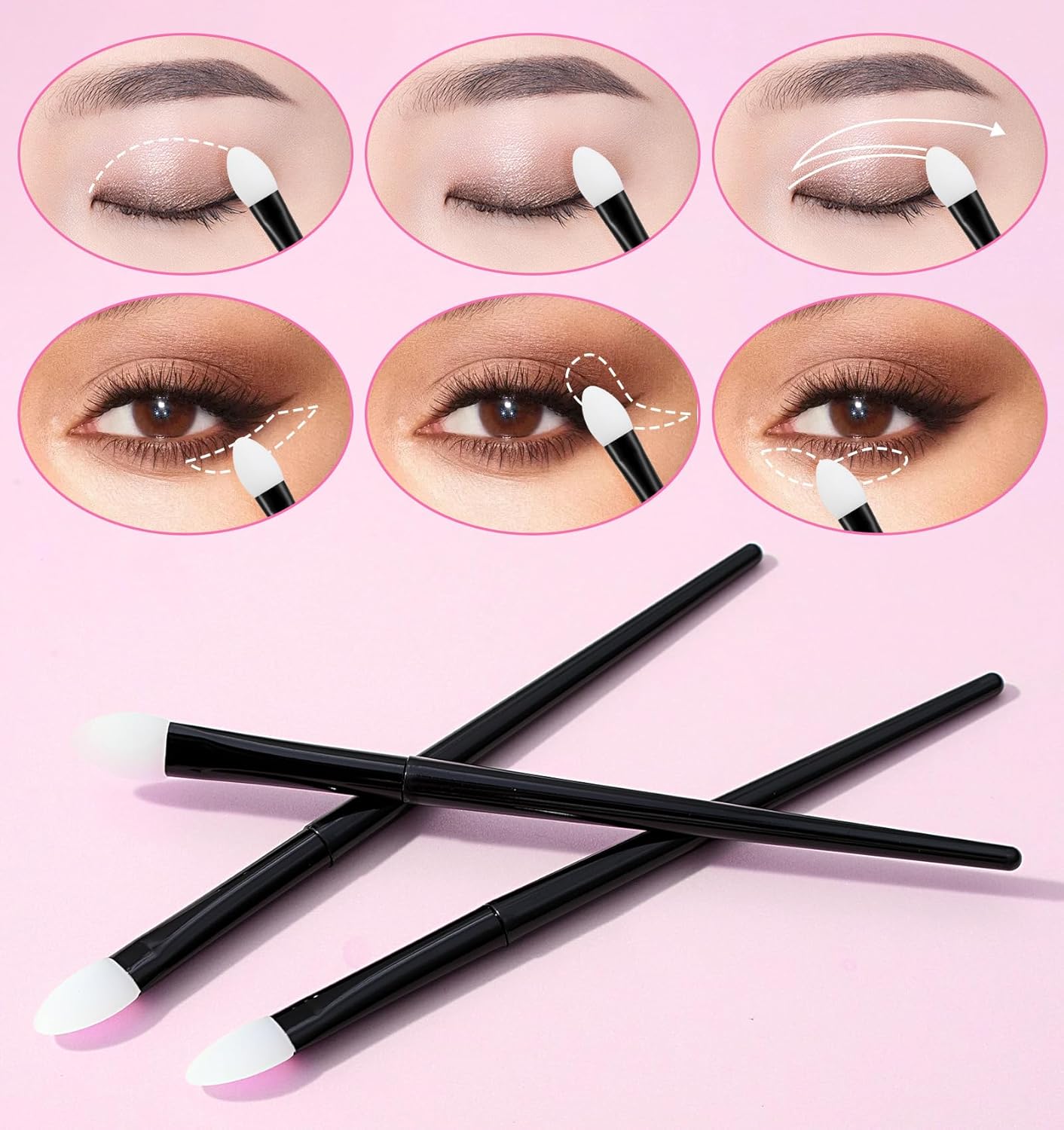 4Pcs Silicone Makeup Applicator, Eyeshadow Brush Lip Mask Brushes, Silicone Eye Brush for Liquid Eye Shadow Cream Applying
