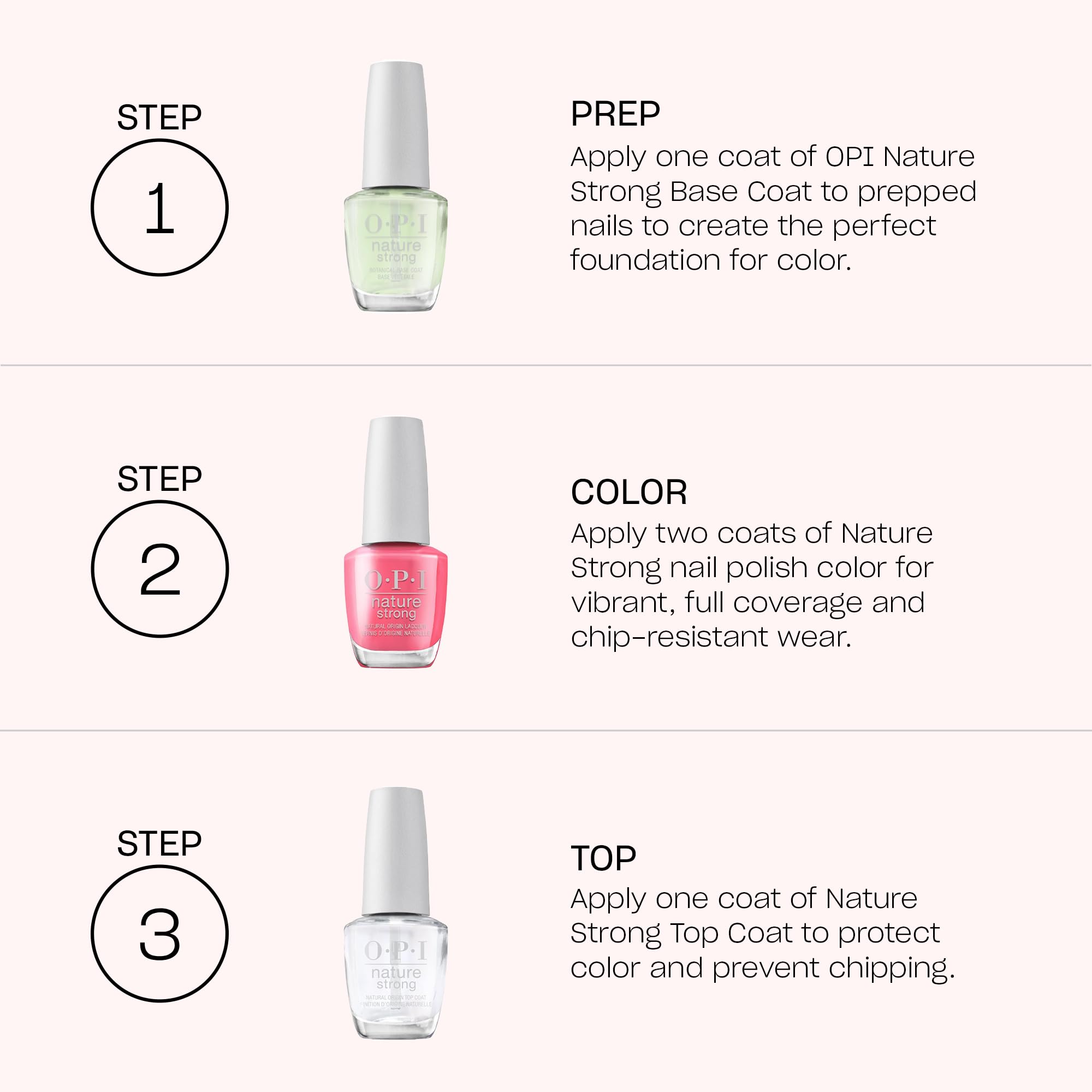 OPI Nature Strong Emflowered | Opaque Bright Pink Crème Natural Origin Nail Polish | Plant Based, Vegan, Cruelty Free