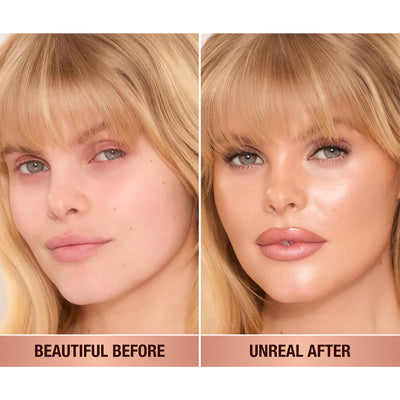 Charlotte Tilbury Unreal Skin Tint & Sheer Glow Hydrating Foundation Stick - Cream Foundation Makeup with Sheer-to-Light Coverage & a Buildable Formula - Blurring, Smoothing & Nourishing - 3 Fair