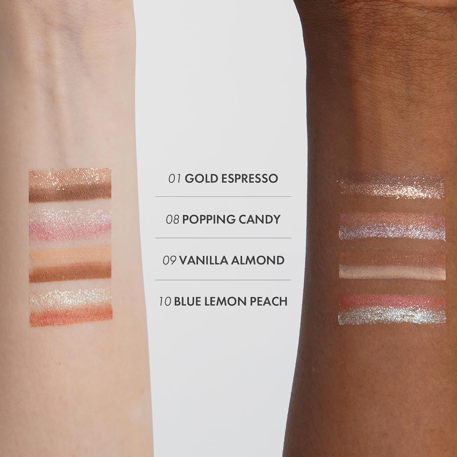 Blanc Double Shadow Stick - 48HR Long Lasting Dual-Tone Eye Shadow Pencil - Combines Glitter w/Soft Matte or Shimmer - Waterproof & Smudge-Proof Eyeshadow Makeup 0.05 oz (#08 Popping-Candy)