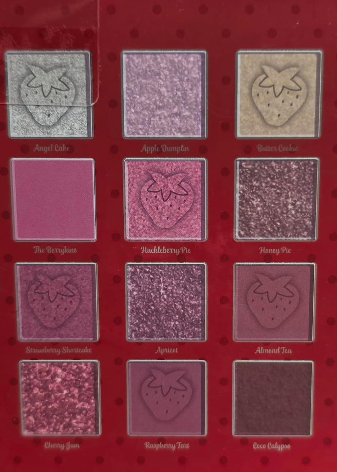 Taste Beauty Strawberry Shortcake Holiday Edition Eyeshadow Palette, 12 Shimmering Colors with Mirror, Angel Cake, Apple Dumplin, Butter Cookie, Berry-Inspired Shades