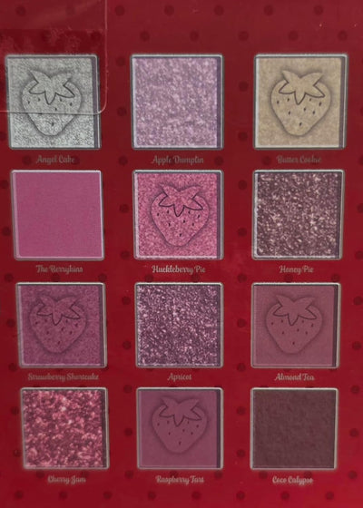 Taste Beauty Strawberry Shortcake Holiday Edition Eyeshadow Palette, 12 Shimmering Colors with Mirror, Angel Cake, Apple Dumplin, Butter Cookie, Berry-Inspired Shades