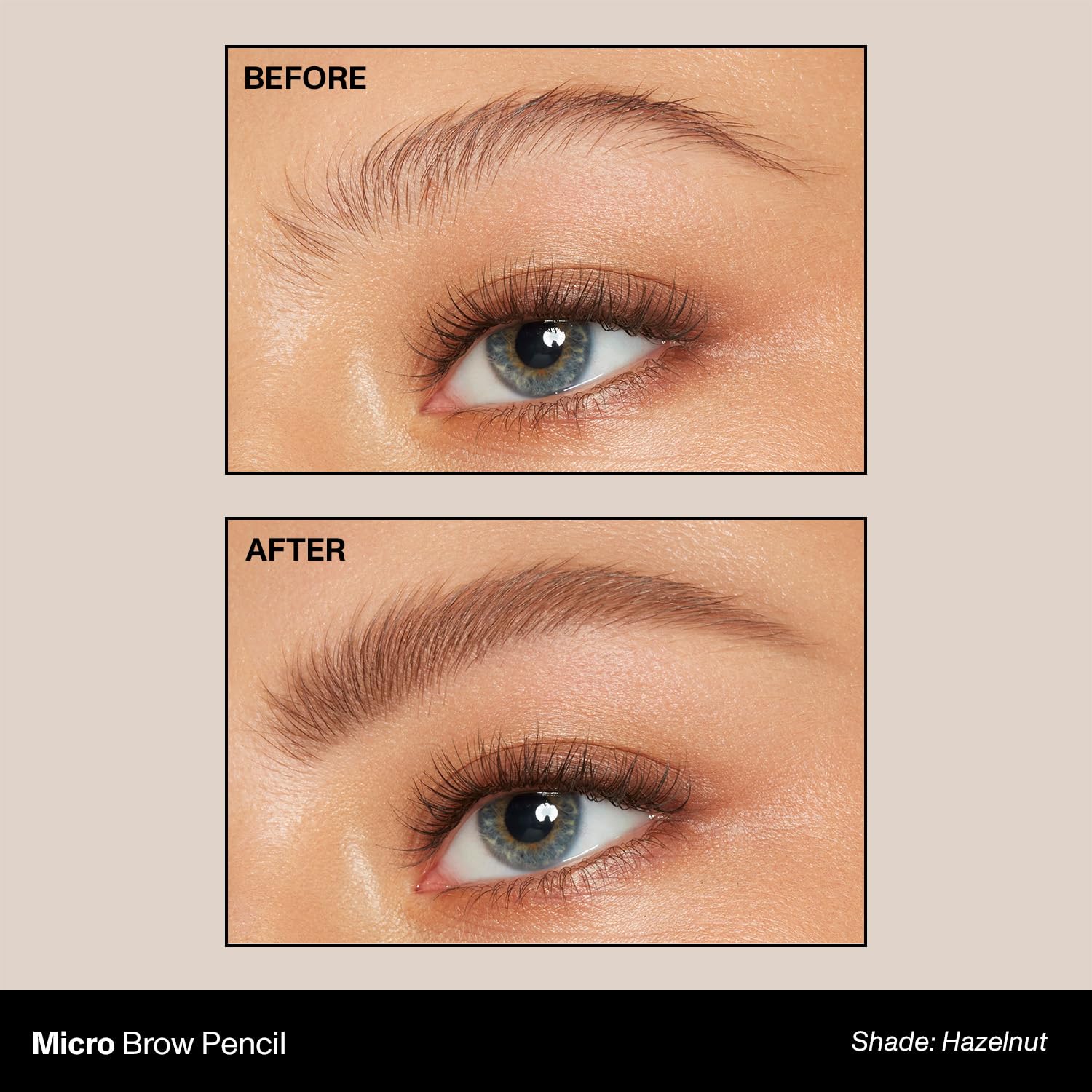 Morphe Micro Dual Eyebrow Pencil - Dual-Ended Brow Pencil Featuring a Retractable, Ultra-Precise, Pointed Tip - Richly Pigmented, Smooth-Gliding, Long-Lasting Wax Formula - Hazelnut (0.003 oz)