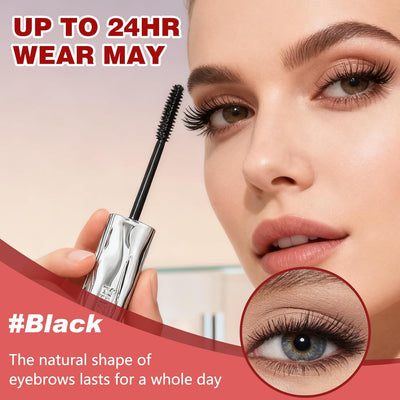 2Pcs Iron Wand Mascara, 2025 Upgraded Waterproof Metal Wand Mascara Tubing, Long-lasting 3D Curling Eyelash, Smudge Proof & No Flaking (Black)