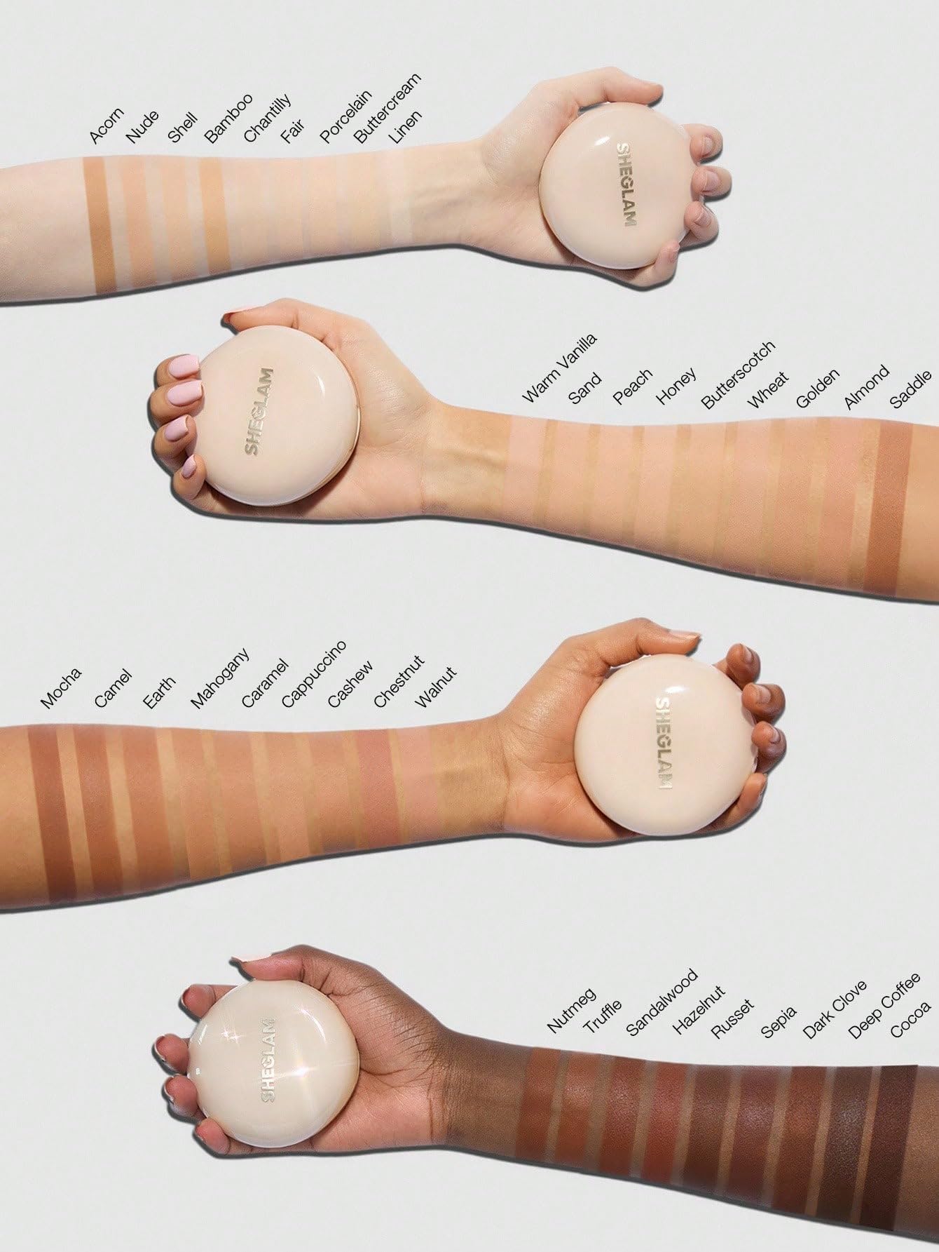SHEGLAM Lock & Go Long-Lasting Cushion Foundation Soft Matte Weightless Waterproof for Flawless Base Makeup-Porcelain