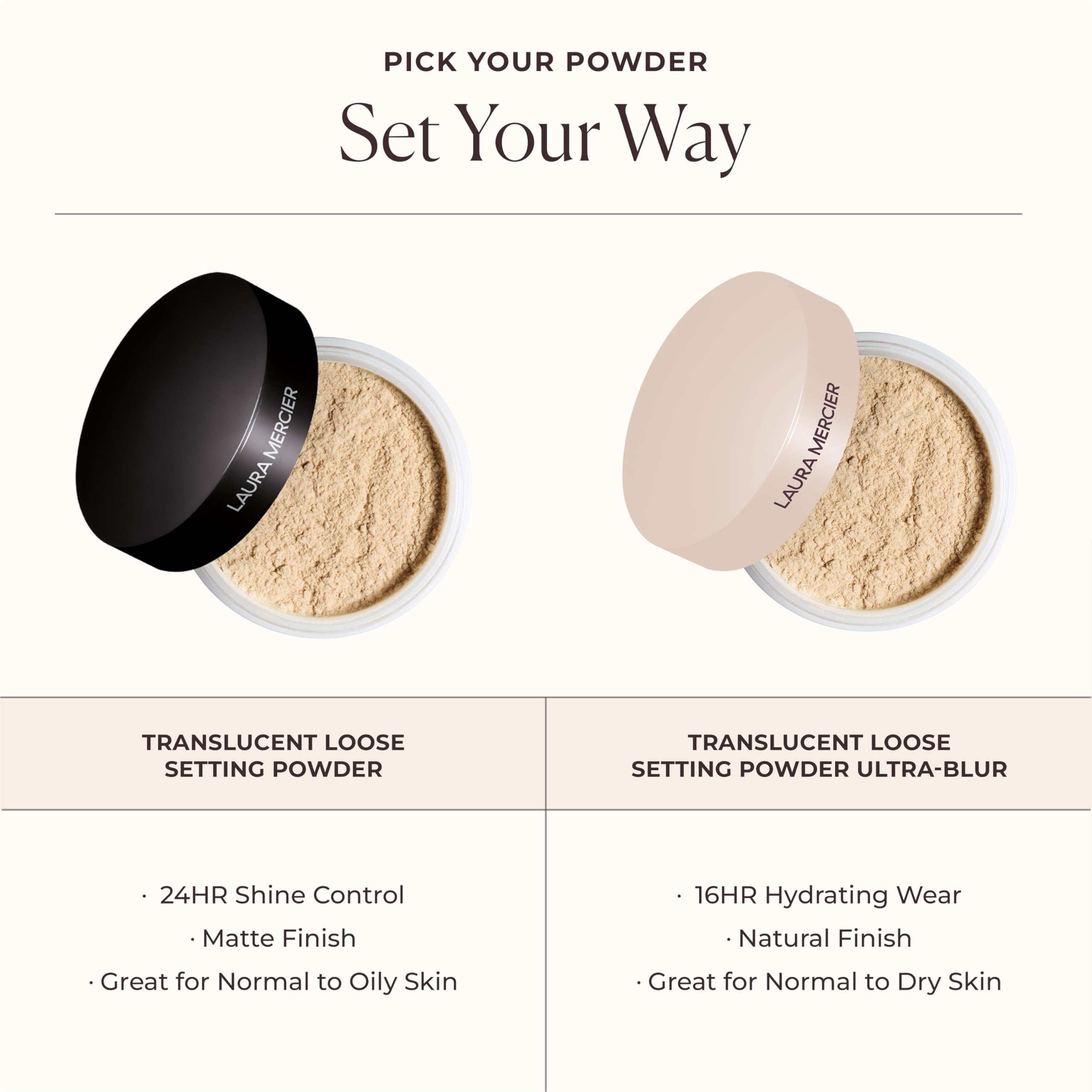 Laura Mercier Translucent Loose Talc-Free Setting Powder Ultra-Blur, Fair to Medium Skin Tones, Translucent