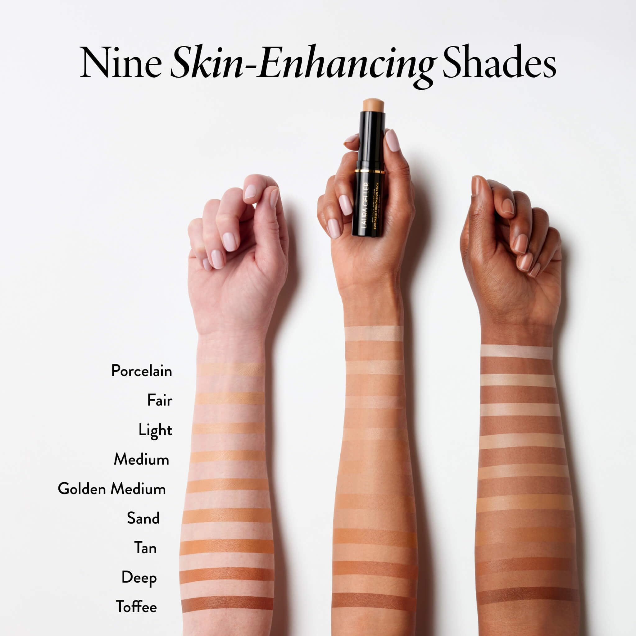 LAURA GELLER NEW YORK Instant Enhancer Buildable Foundation Stick – Serum-Based Medium Coverage Foundation Stick, Natural Finish, Lightweight Hydrating Makeup for Mature Skin, Light
