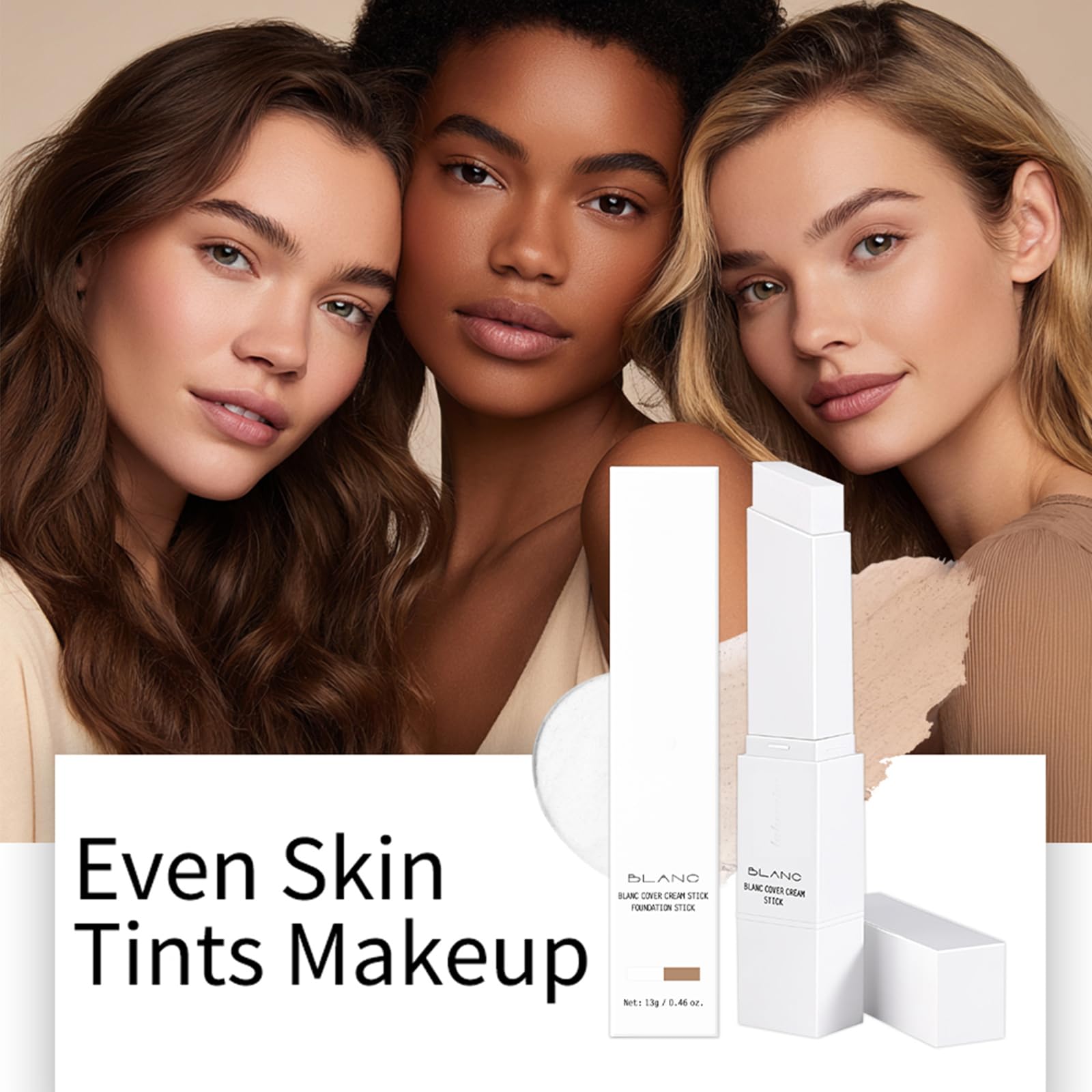 Double-head Blanc Cover Cream Stick, Color Changing Foundation Stick
