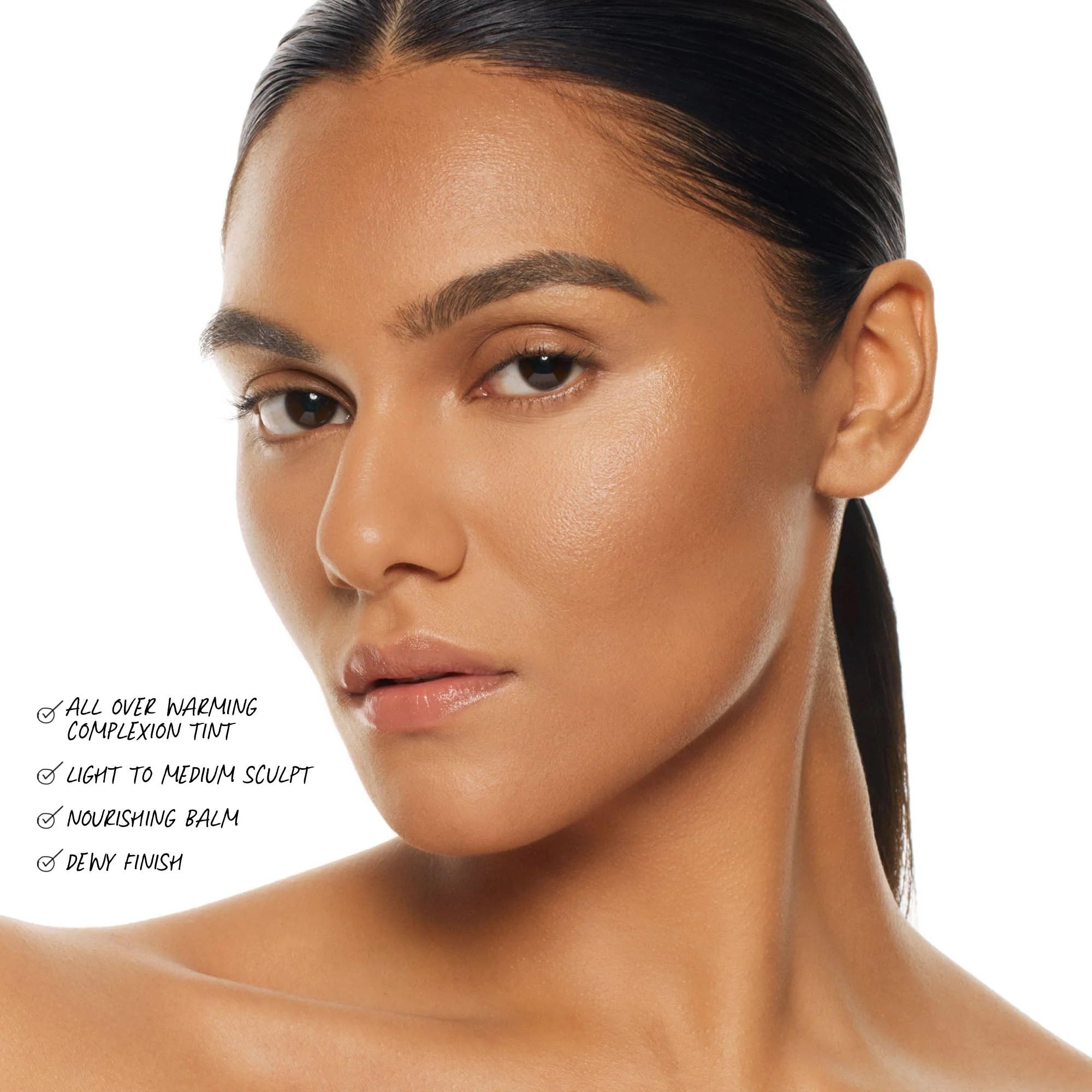 MAKEUP BY MARIO SoftSculpt Transforming Skin Enhancer in Medium Shade 3-in-1 Cream Bronzer Balm, Light to Med Coverage, Dewy Finish, Non-Comedogenic, Weightless Face Sculpting Balm Full Size