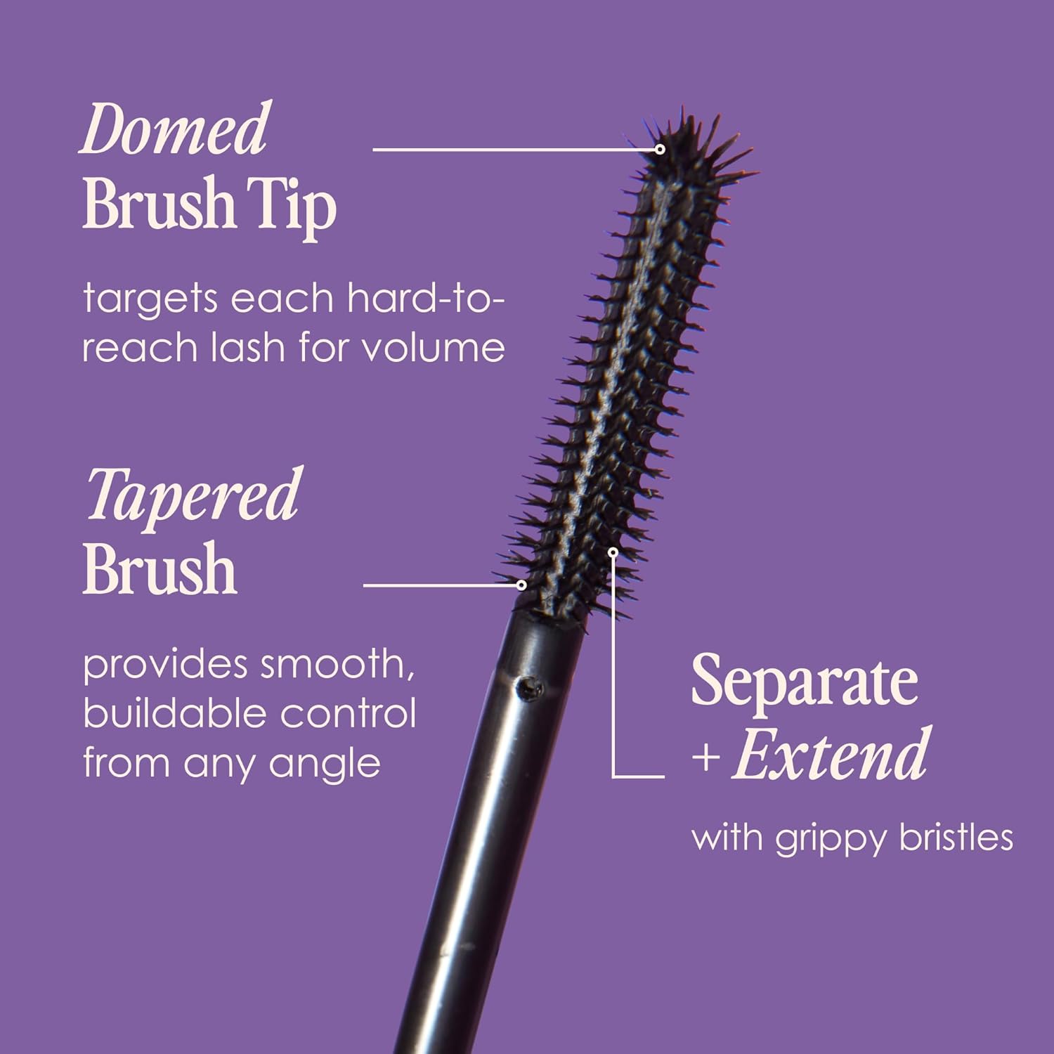 Grande Cosmetics GrandeWRAP Tubing Mascara - for Buildable Volume & Length, Lifts, Curls & Separates Lashes, Anti-Smudge, Lightweight, Clump & Flake-Free, All Day Wear, ProVitamin B5 Infused - Black