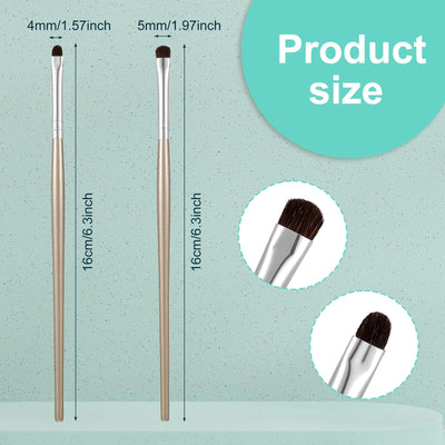 Mini Smudge Brush for Eyeliner, 2Pcs Eyeshadow Blending Brush for Precision Eyeshadow and Eyeliner, Soft Eye Makeup Brushes for Gel Cream Liquid Blending, 2 Sizes