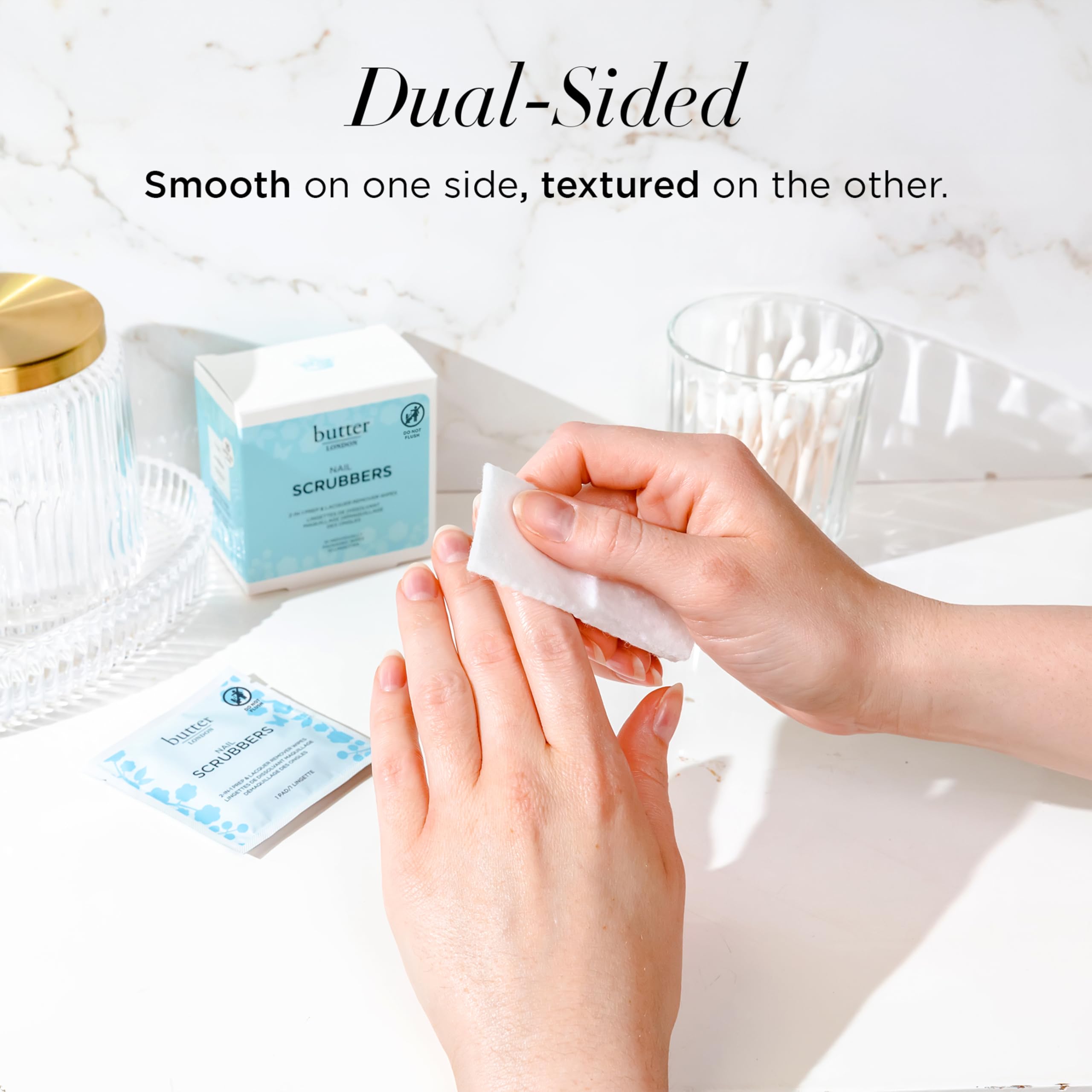 butter LONDON Pre-Soaked Nail Polish Remover Pads, Nail Scrubbers (10 Count) - 2-in-1 Prep & Lacquer Remover Nail Wipes - Gel Fingernail Polish Remover - Cruelty-Free, Paraben-Free, & Gluten-Free