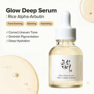 Beauty of Joseon Glow Deep Serum Rice Alpha-Arbutin for Uneven Dull Skin Tone, Daily Korean Skin Care for Men and Women 30ml, 1 fl.oz