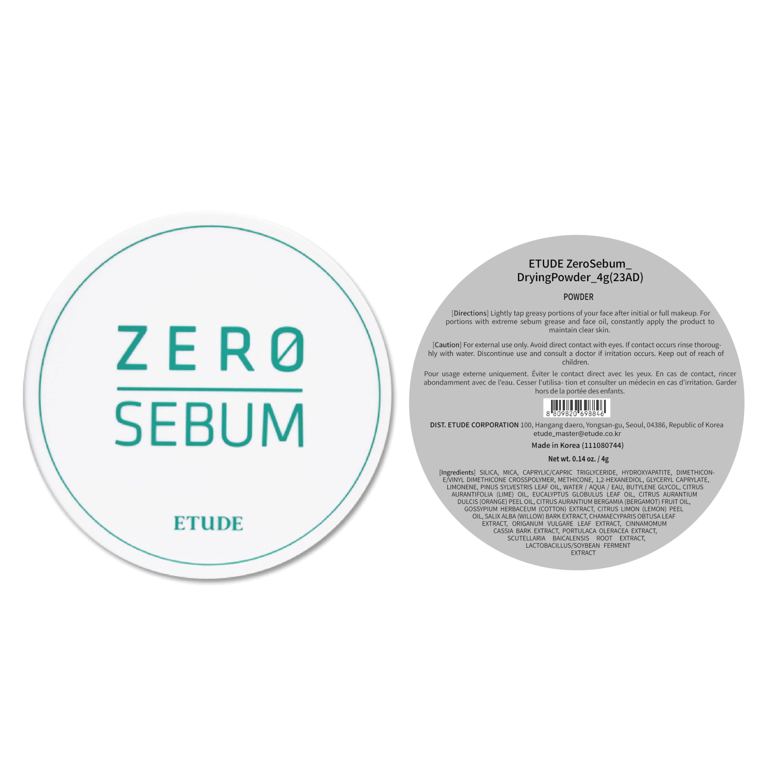 ETUDE Zero Sebum Loose Powder for Face | Lightweight Oil Control No Sebum Loose Face Powder with 80% Mineral | Long Lasting Perfect for Coachella & Festival Essentials