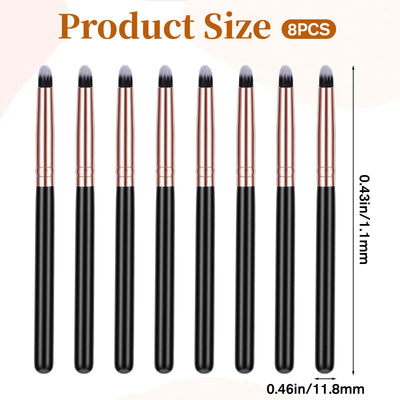 8 PCS Eyeliner Smudge Brush Set, Soft Eyeshadow Applicators Blending Brushs Precise Eyeshadows Smudges Brushs Small Eyeshadow Brush Crease Makeup Brushes Tool for Eye Shadow Eyeliner Smudge Blending