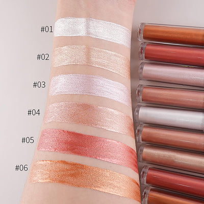 Liquid Glitter Eyeshadow, Shimmer Cream Eye Shadow Quick-Drying, Non-Sticky, Blendable Long Lasting Waterproof Brightener Shiny Highlighter Eye Shadow Make Up Set 04