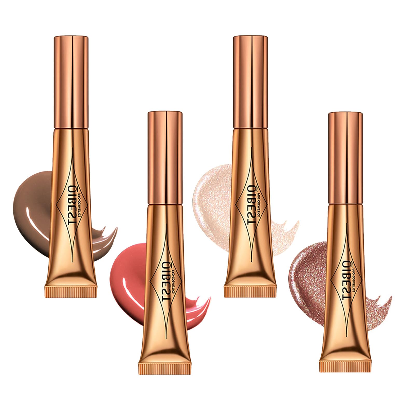 4PCS Contour Stick With Cushion Applicator,Liquid Wand,Cream Smooth,Bronzer Stick Lightweight for Face