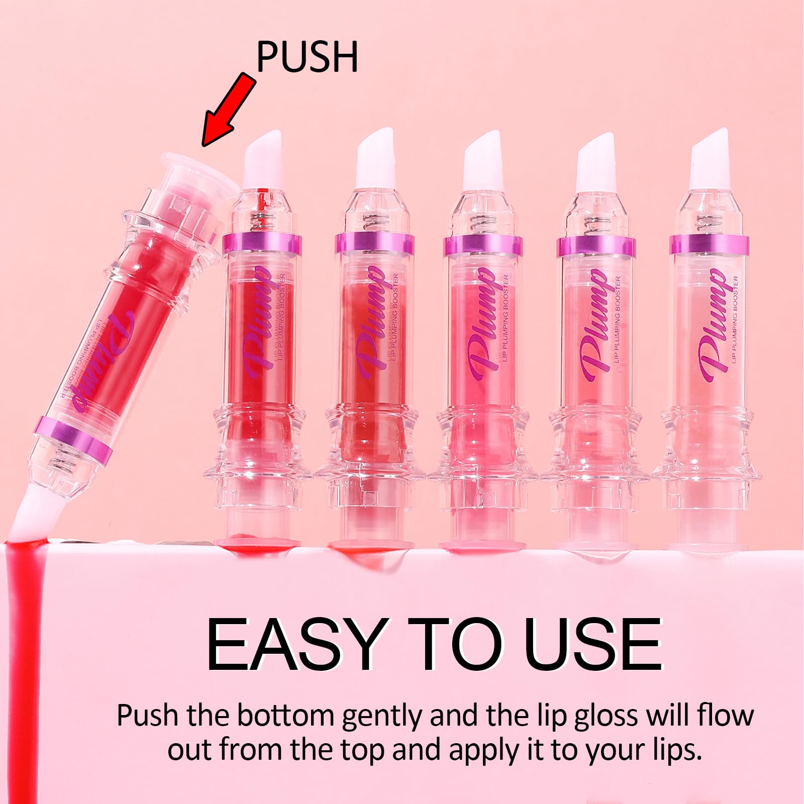 Erinde Lip Plumper Gloss, Natural Spicy Lip Plumping Booster, Ultra-Hydrating & Nourishing Plump Lip Plumper, Glossy Finish Fuller Lip Plumping Oil for Women Girls, 01#