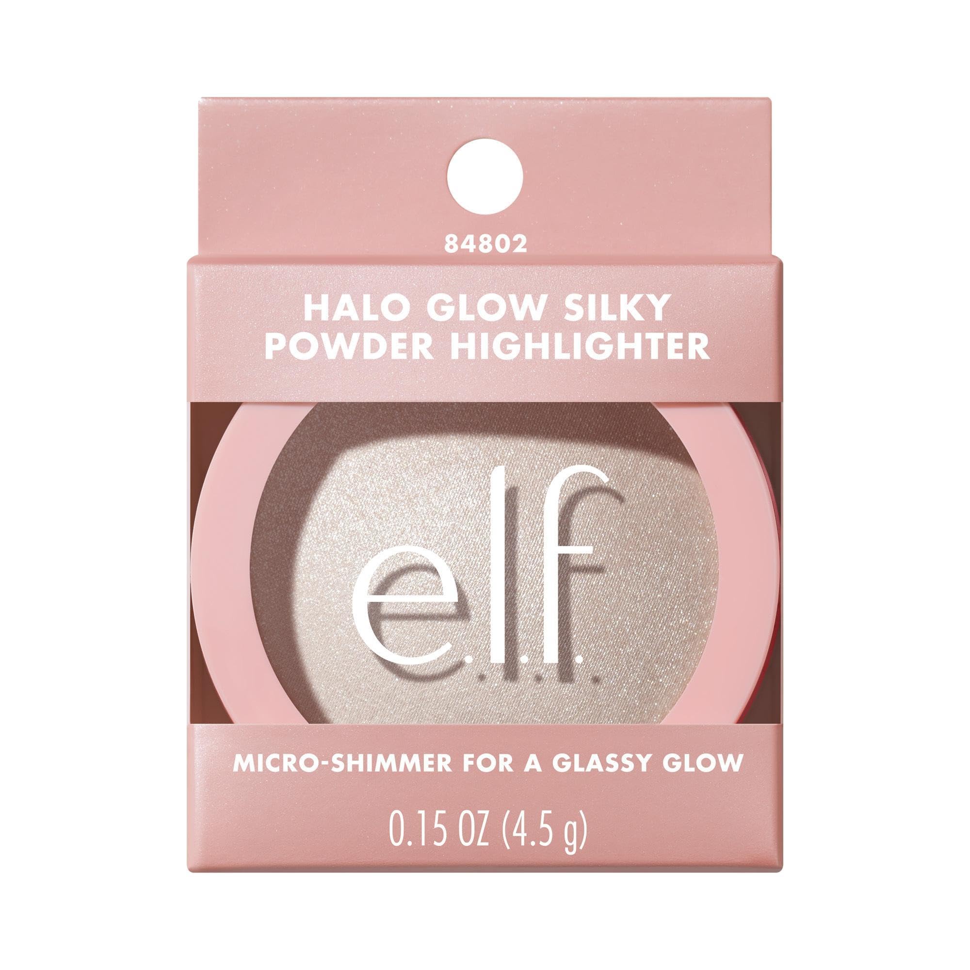 e.l.f. Halo Glow Silky Powder Highlighter, Long-Lasting Luminous Face Finish, Cake-Resistant With Micro-Shimmer, Vegan & Cruelty-Free, Soft Pearl Era