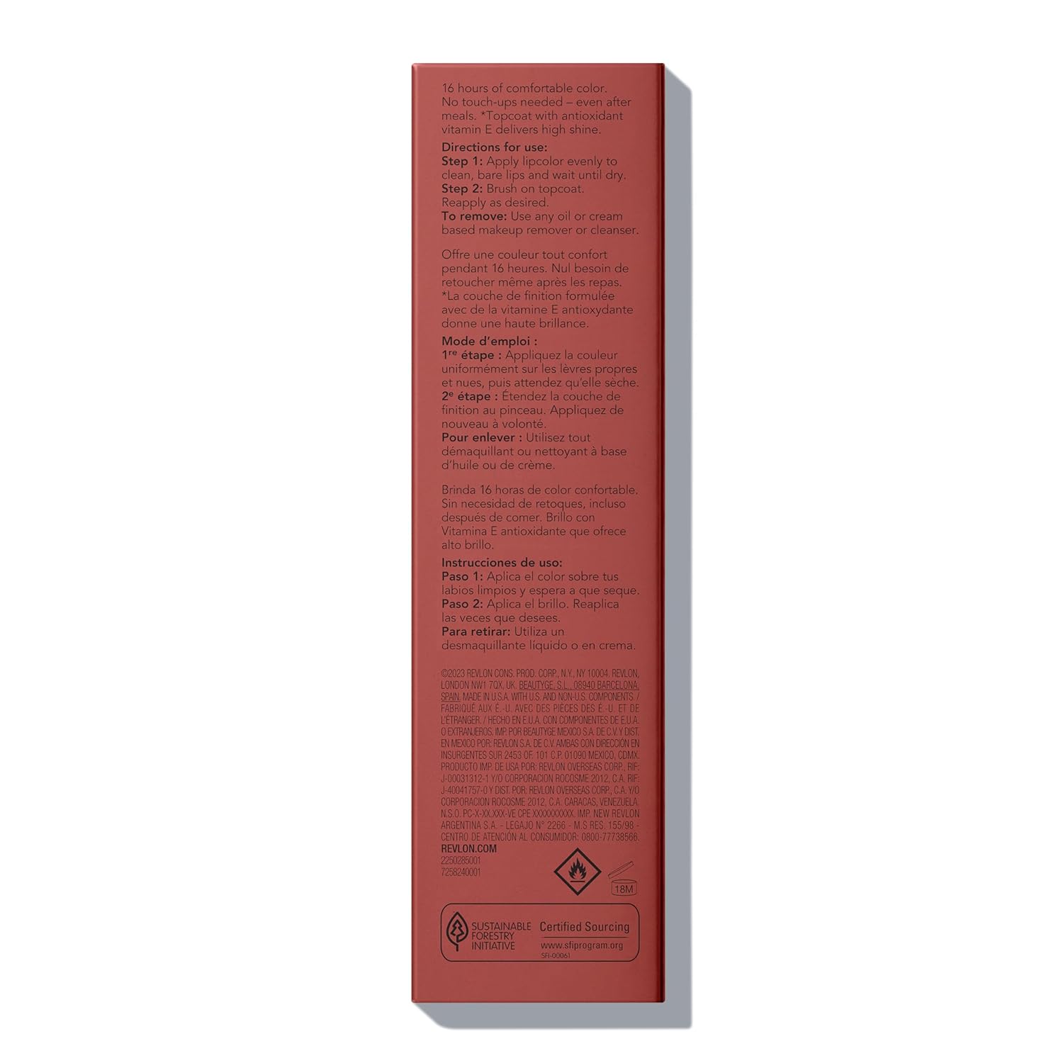 Revlon ColorStay Overtime Liquid Lipstick with Clear Lip Gloss, Long-Lasting Lip Color, Dual Ended with Moisturizing Vitamin E, 350 Bare Maximum, 0.07 fl oz