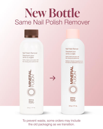 Mineral Fusion Nail Polish Remover - Acetone-Free Nail Care with Natural Solvents - Non Drying Liquid Formula - 6 fl oz