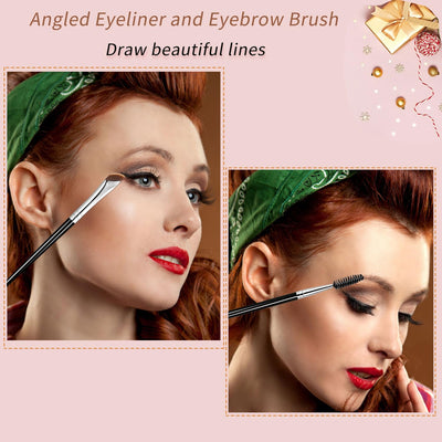 Eyeliner Brush, Fine Angled Eyeliner Brush, Ultra Thin Precision Slanted Flat Eyeliner Makeup Brushes Set for Eye liner Eye brow Eyebrow Brushes, 5 PCS