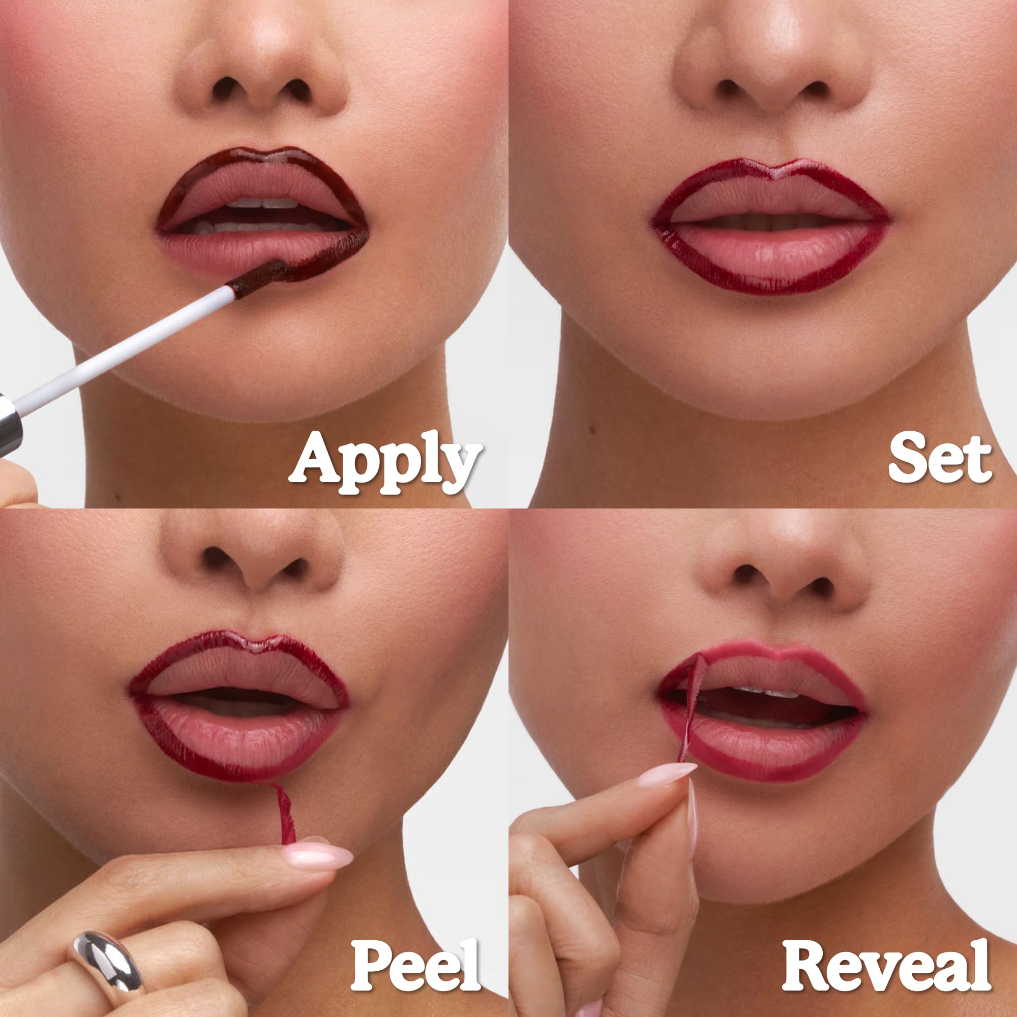 Sacheu Lip Liner STAY-N Peel Off Lip Stain — Long Lasting Waterproof Lip Tint with Hyaluronic Acid & Vitamin E — Transfer Proof Matte Finish, Vegan & Cruelty-Free (p-INKED)
