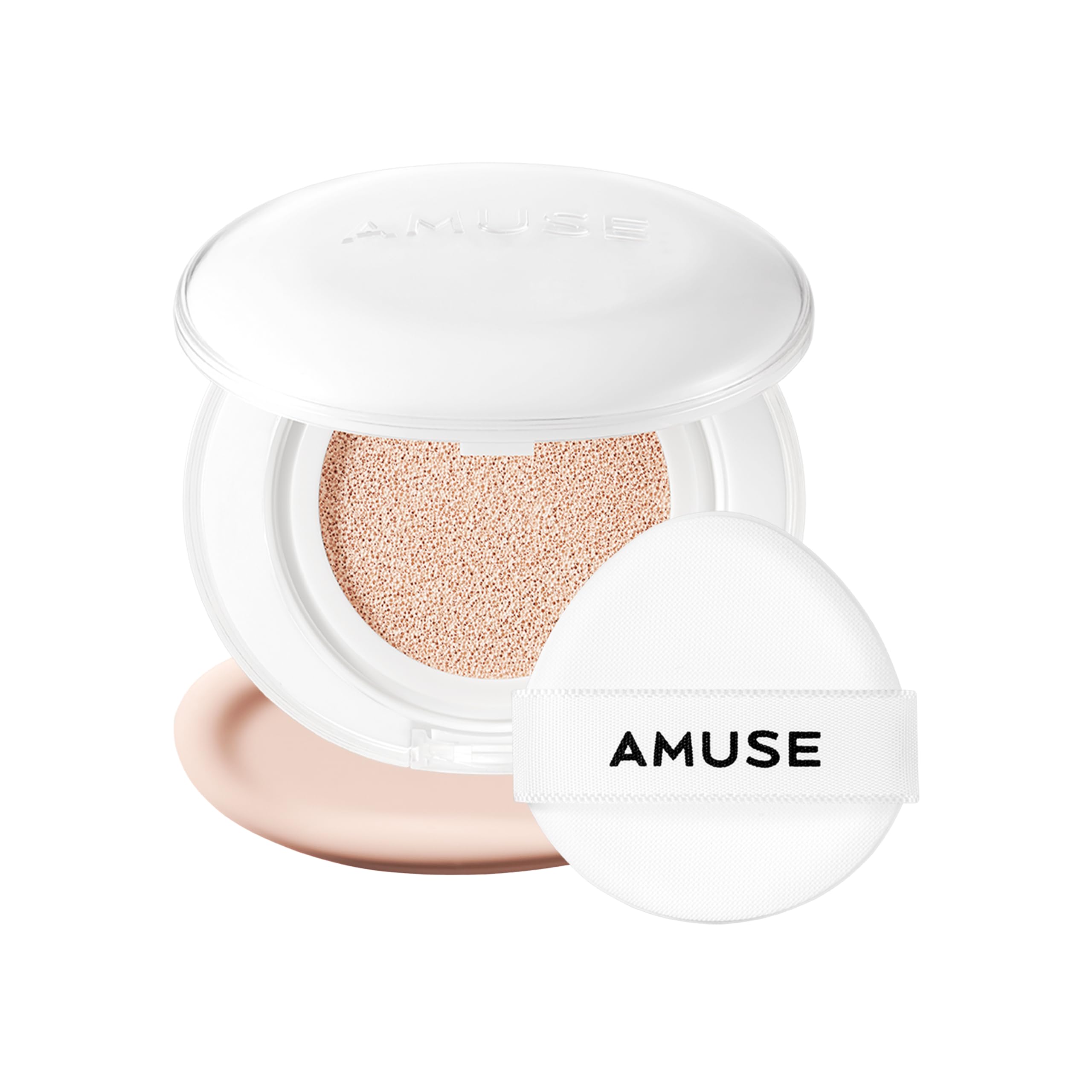 AMUSE SEOUL Ceramic Skin Perfector Cushion Foundation (01 PORCELAIN) - Flawless Coverage, Semi Matte Glow, Long Lasting, Lightweight Satin Finish, Vegan, Korean Beauty Makeup (15g / 0.52oz.)