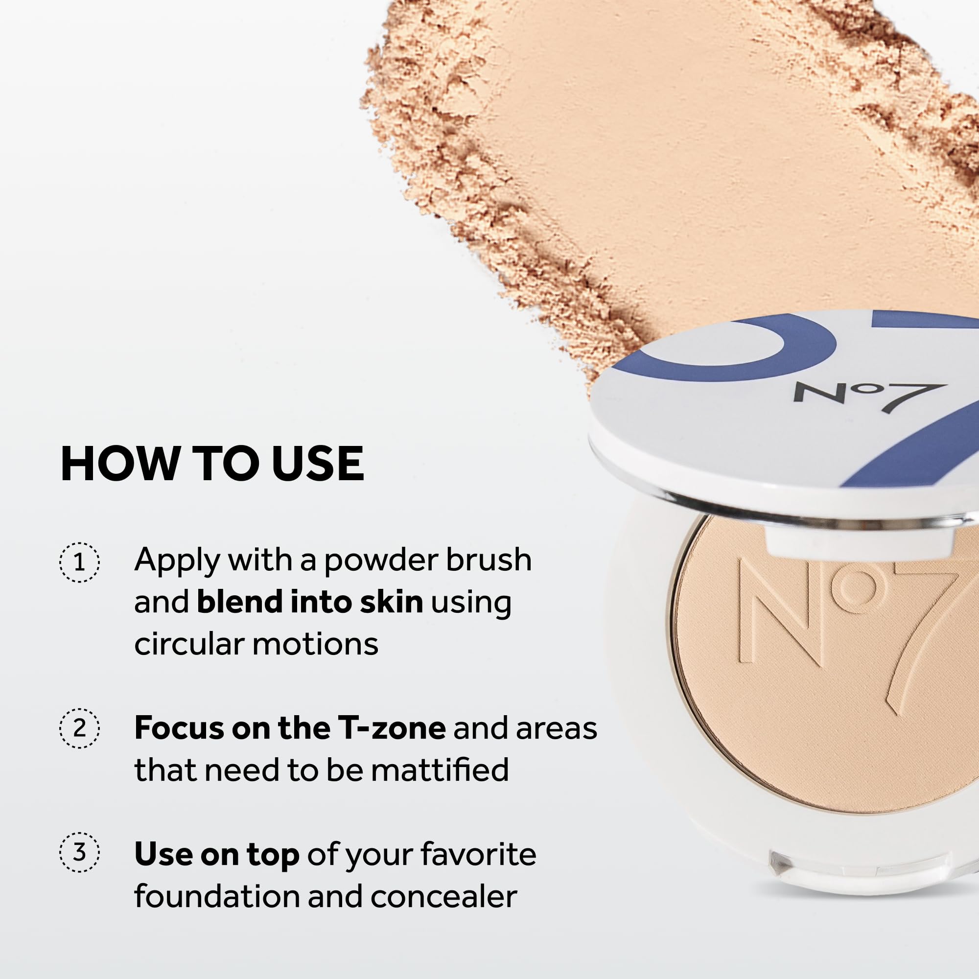 No7 Lift & Luminate Triple Action Powder - Light - Pressed Makeup Setting Powder for Face - Compact Setting Powder Reduces the Appearance of Fine Lines & Enhances Glow (10g)
